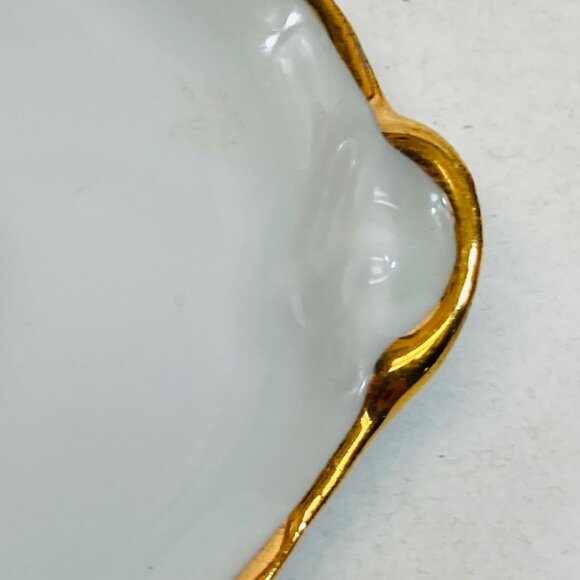 Limoges Castel France Porcelaine Miniature Tray Lovers Gold Trim Vintage as is - Picture 4 of 11